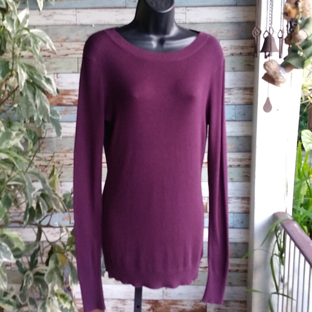🩷 NWT Xpress Burgundy Lightweight Sweater SZ L - Picture 3 of 6